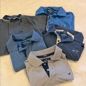 Hollister Men's Polo Shirt Collection in Blue and Gray